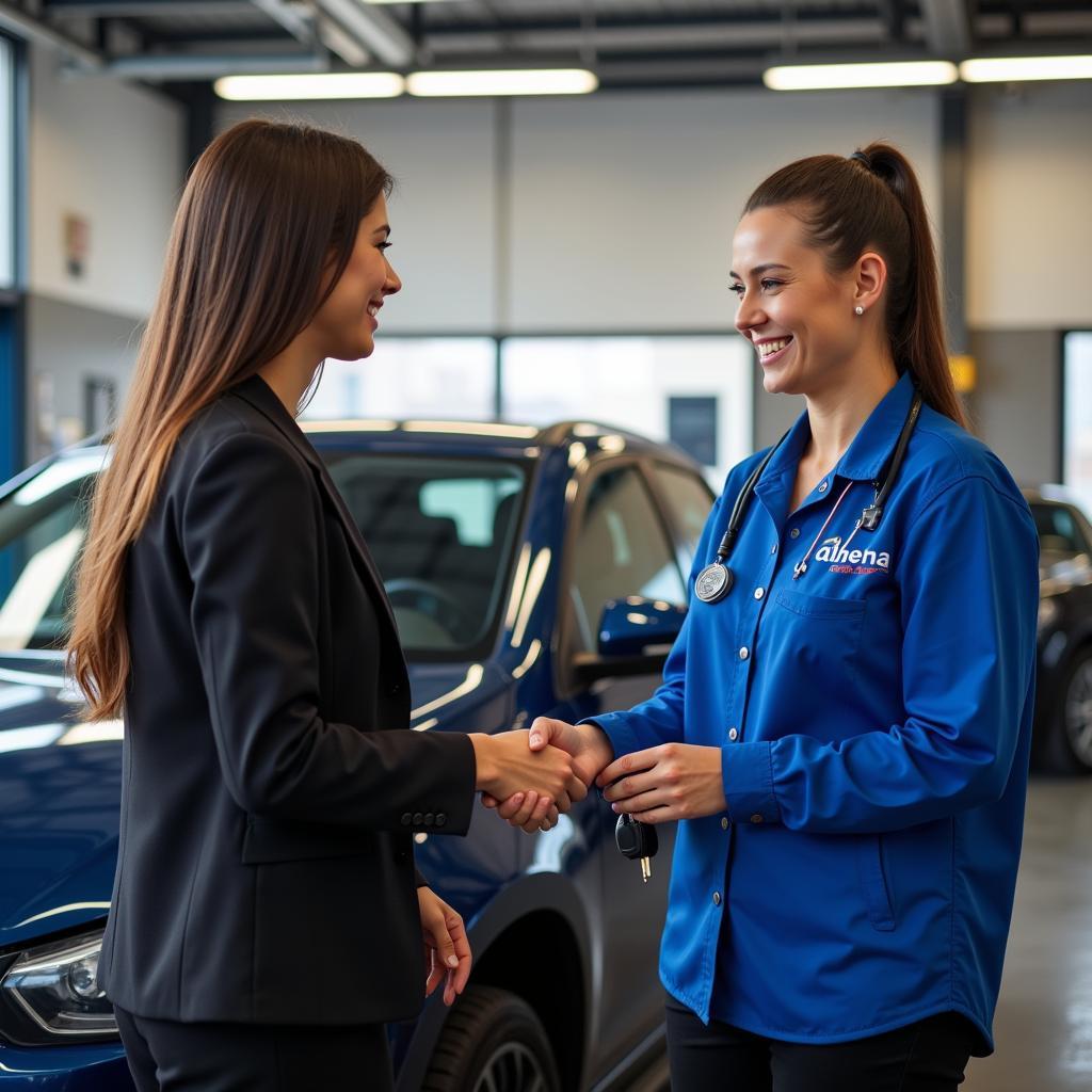 Happy Customer Receiving Car Keys