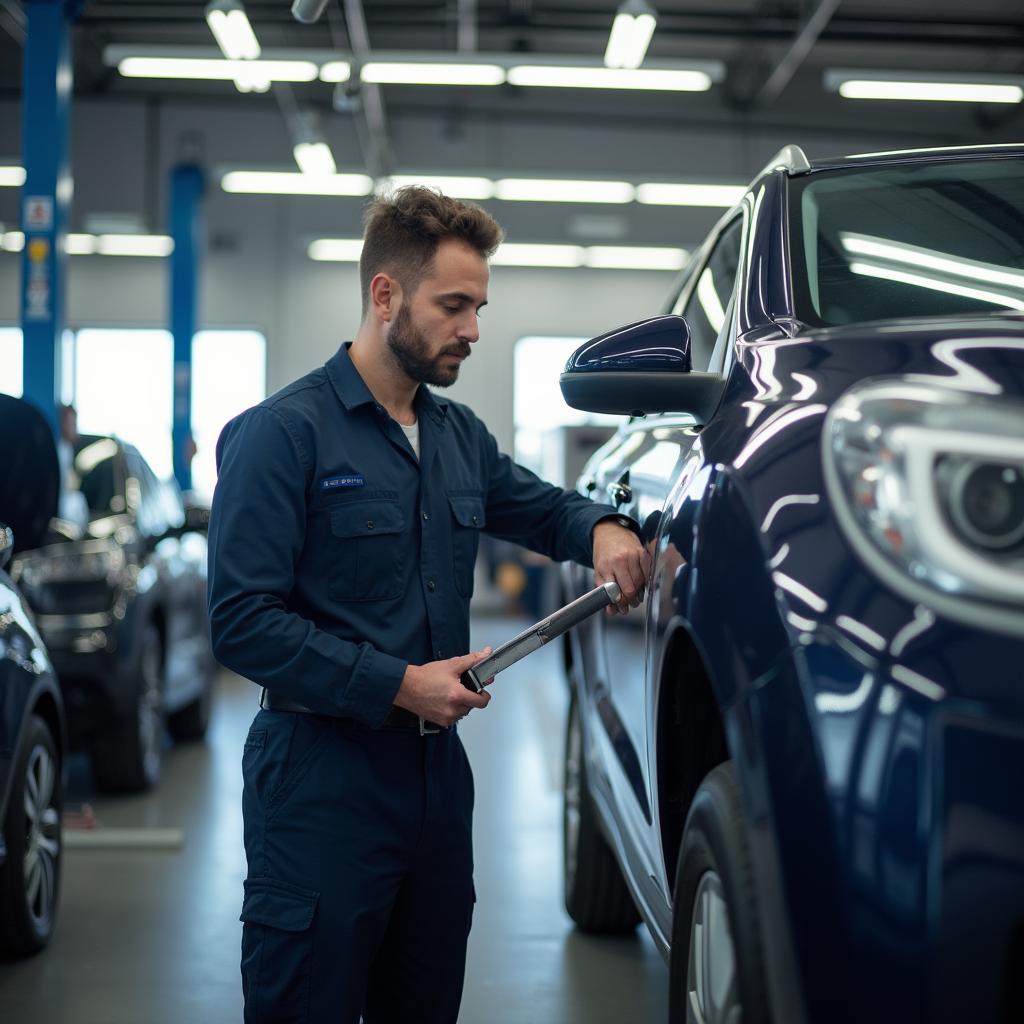 Henderson auto repair shop with a mechanic working on a car