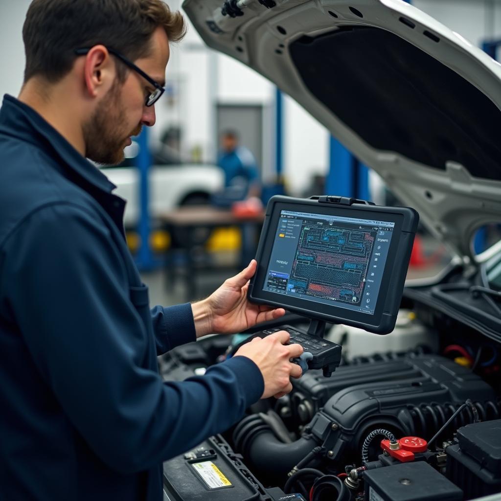 Skilled Mechanic Performing Engine Diagnostics in Hillsboro