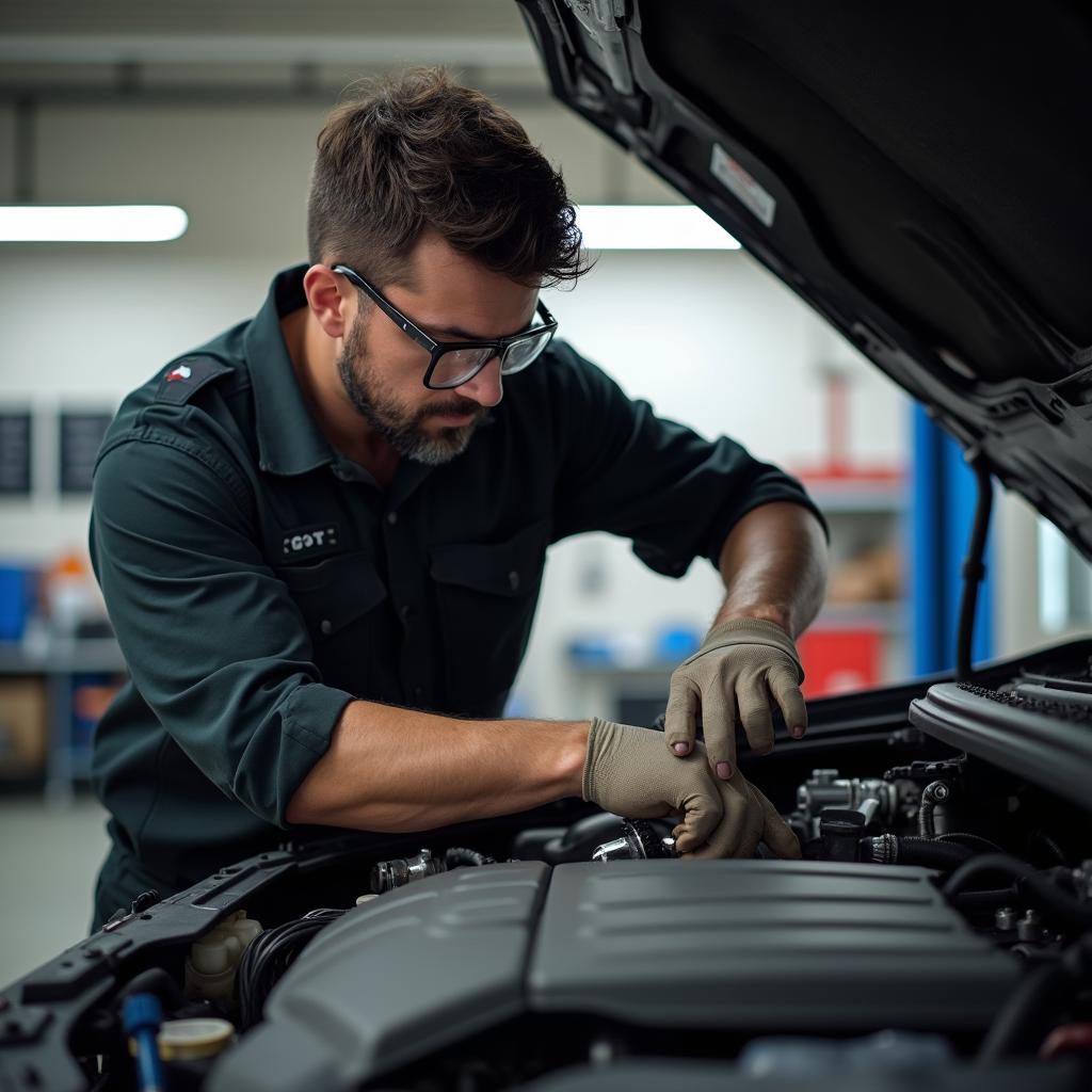 Hilo Auto Mechanic Performing Engine Repair