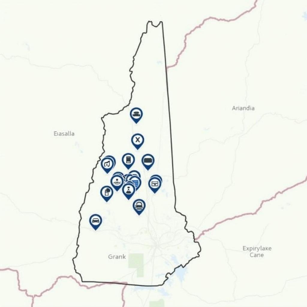 Map of Auto Service Locations in Hooksett NH