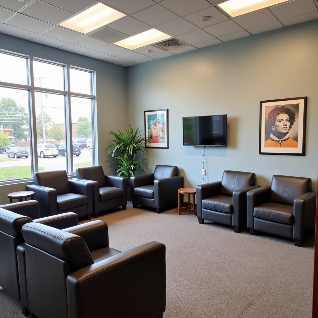 Comfortable and inviting customer lounge at Huber's Auto Service