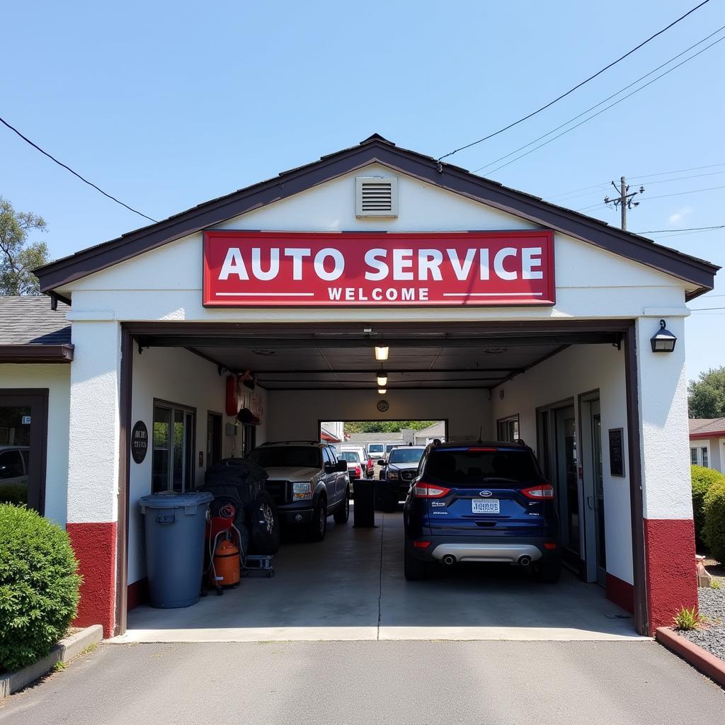 Modern and inviting auto service shop front