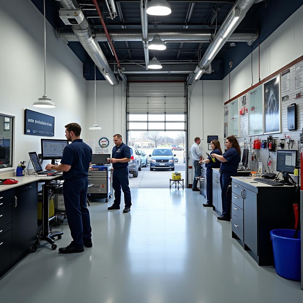 Modern auto service center on Hwy 42