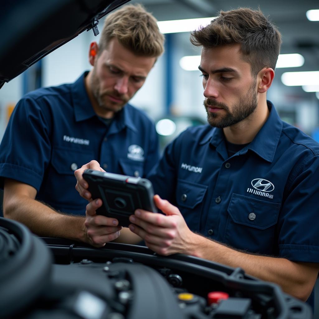 Hyundai Certified Technicians Working