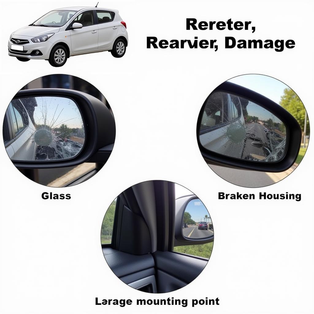 Inspecting Damage on Hyundai i20 Rearview Mirror