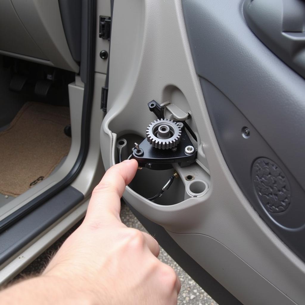 Inspecting the Manual Window Regulator on a Hyundai Santro