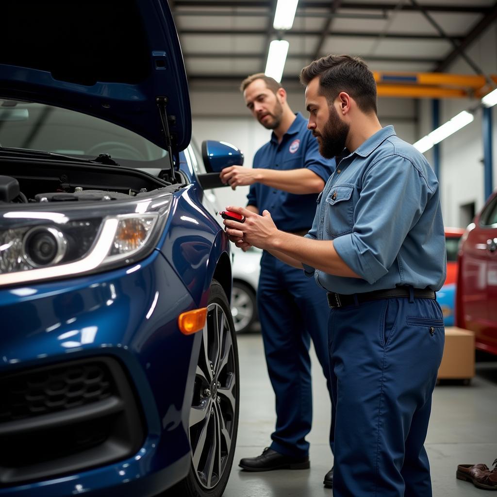 Independent Mechanic Working on a Car