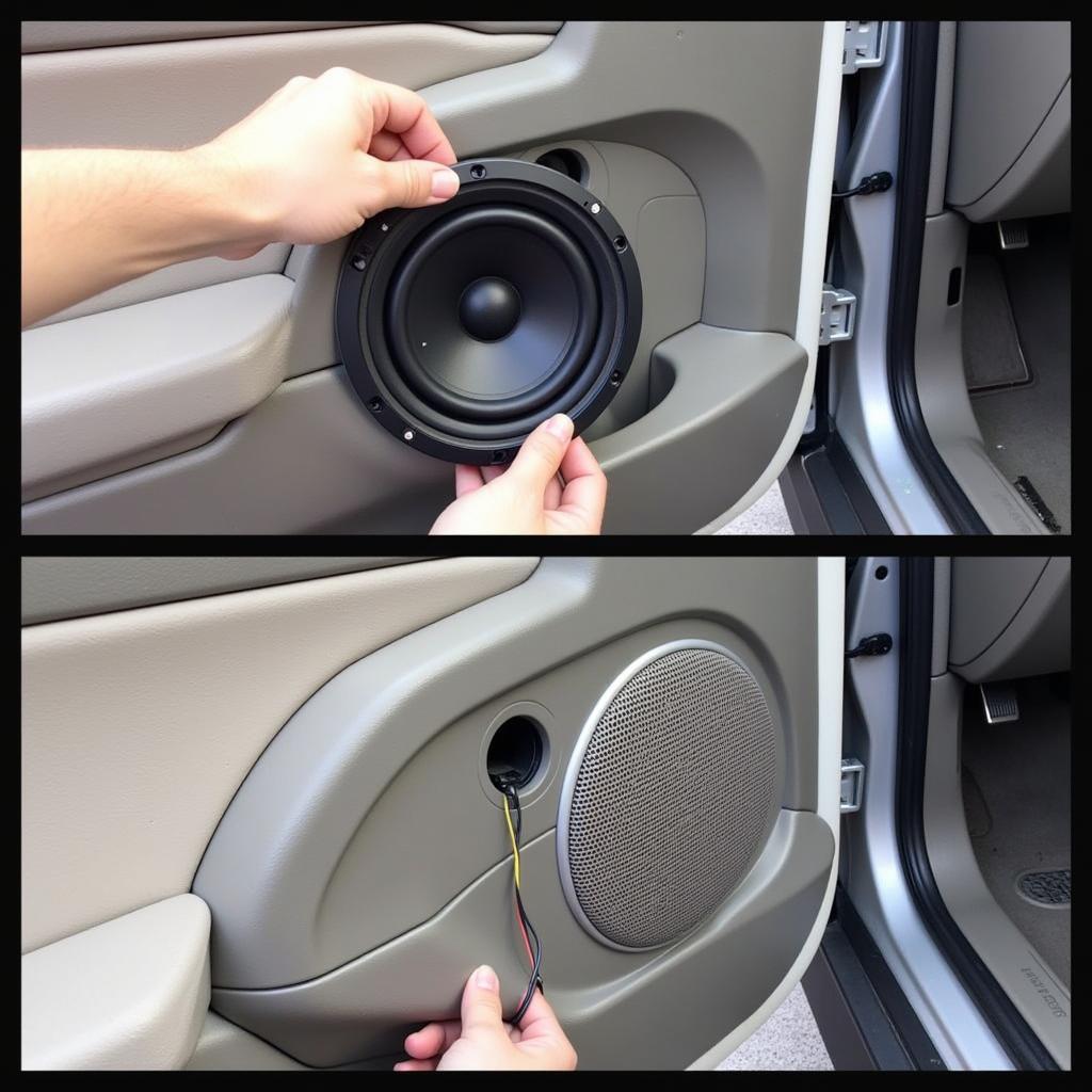 Installing a new car speaker in the door panel