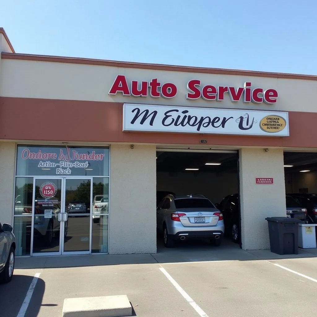 Modern and inviting auto service center exterior