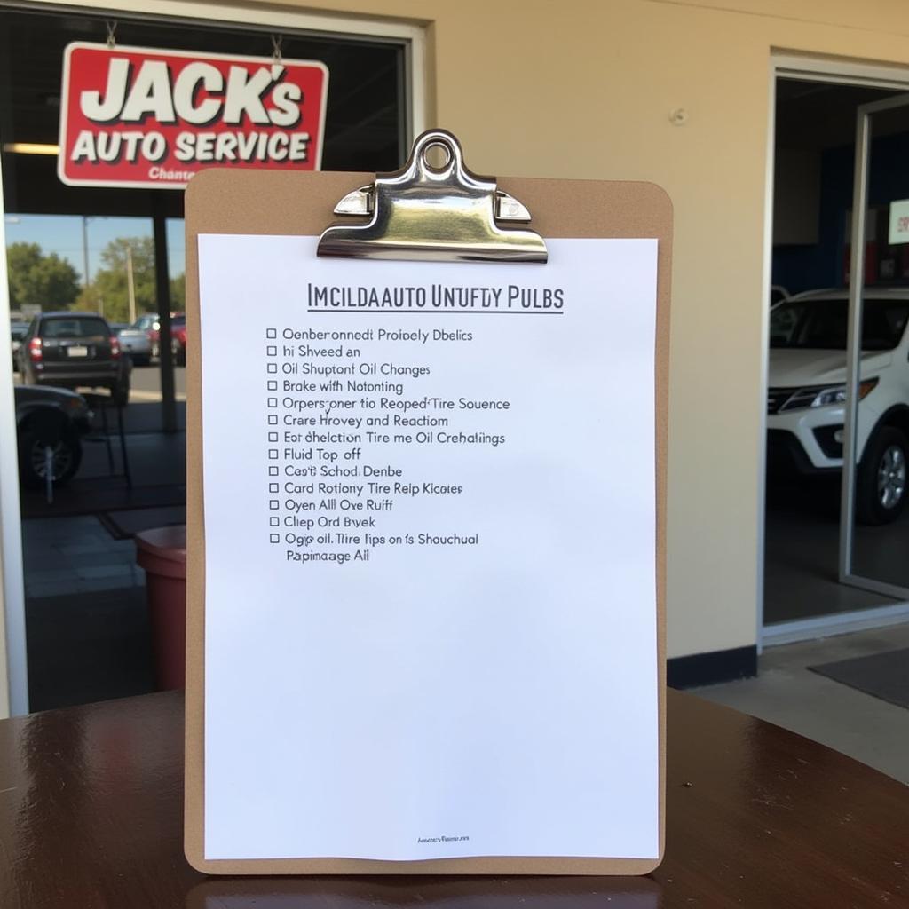 Car Maintenance Checklist at Jacks Auto Service