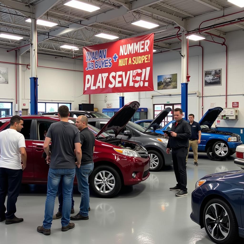 Auto repair shop in Jacksonville with a special offer sign