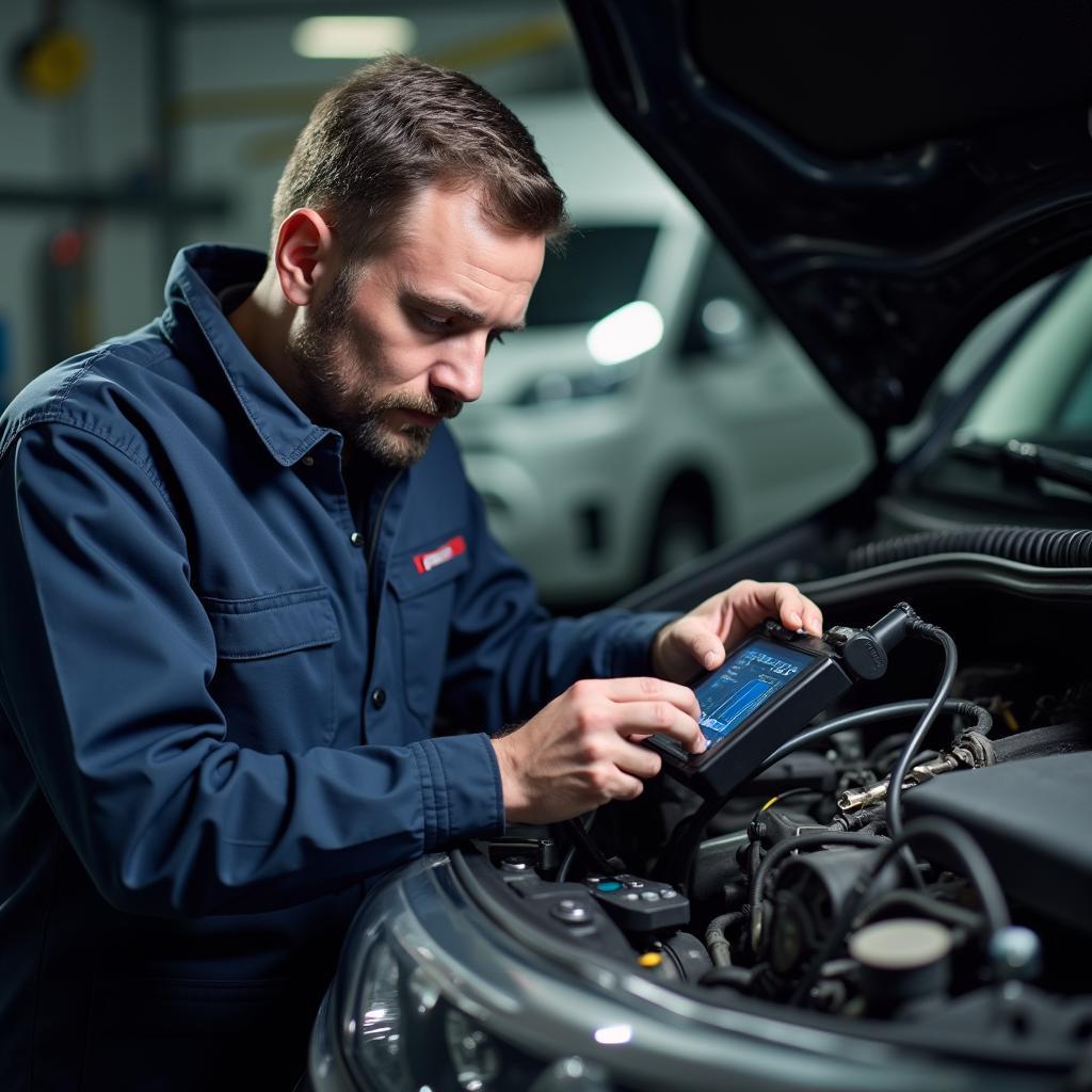 Experienced Mechanic Working on Japanese Car