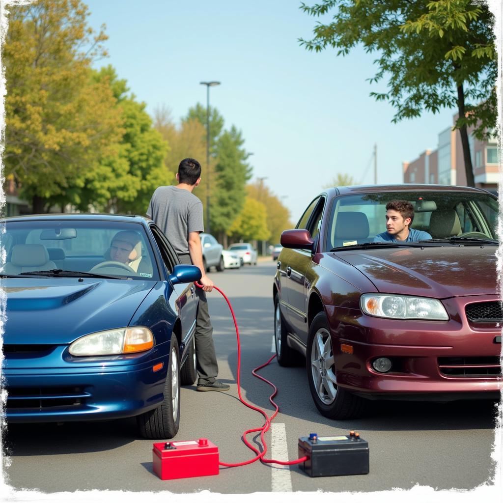 Jump Starting a Car Battery with Jumper Cables