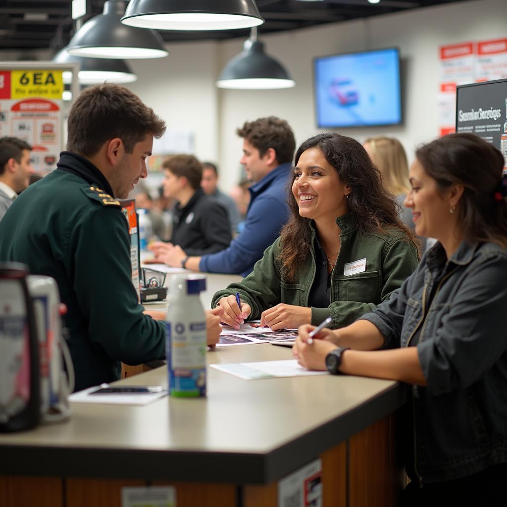 Busy Junior Auto Tags & Service Center Counter