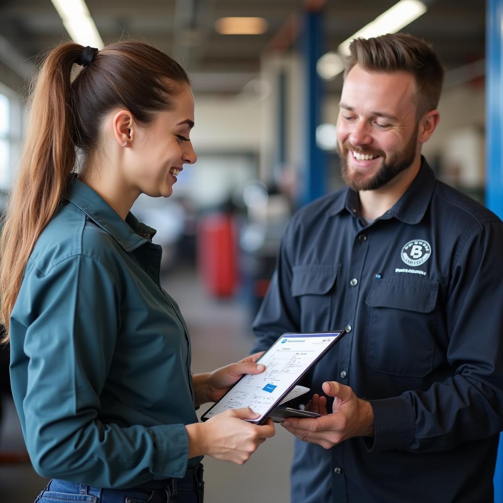 Kenner Auto Service Advisor Talking to a Customer