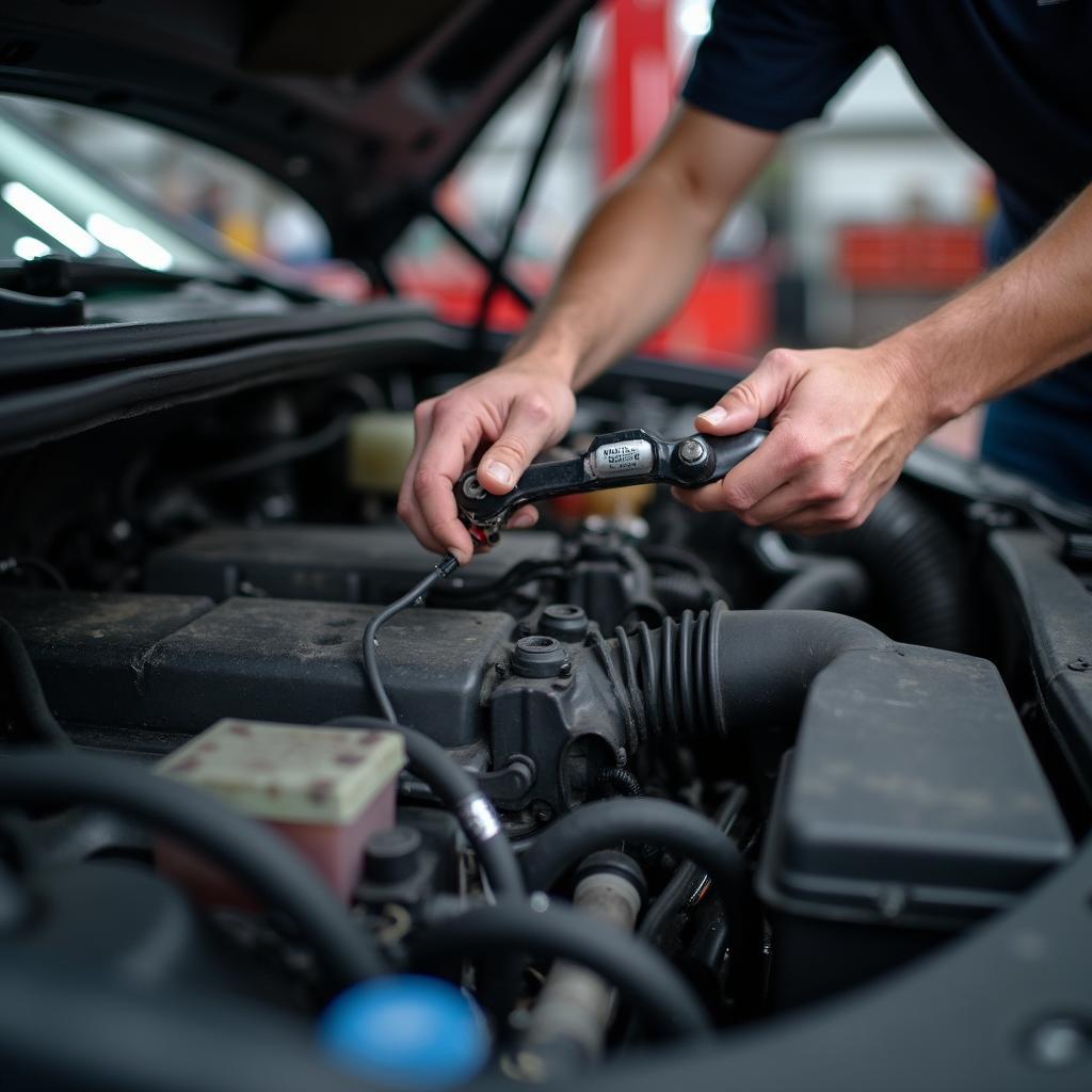 Mechanic Working on a Vehicle at Kingston Auto Service Inc.