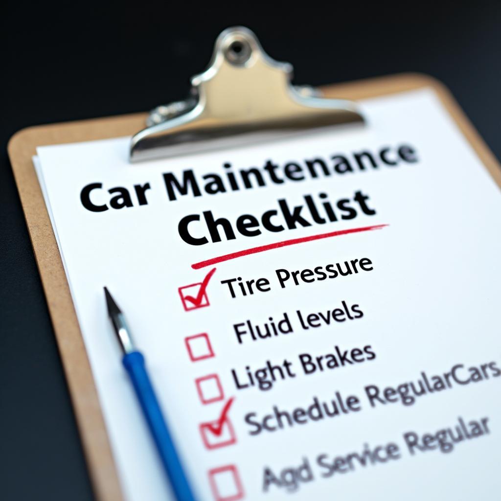 Car maintenance checklist