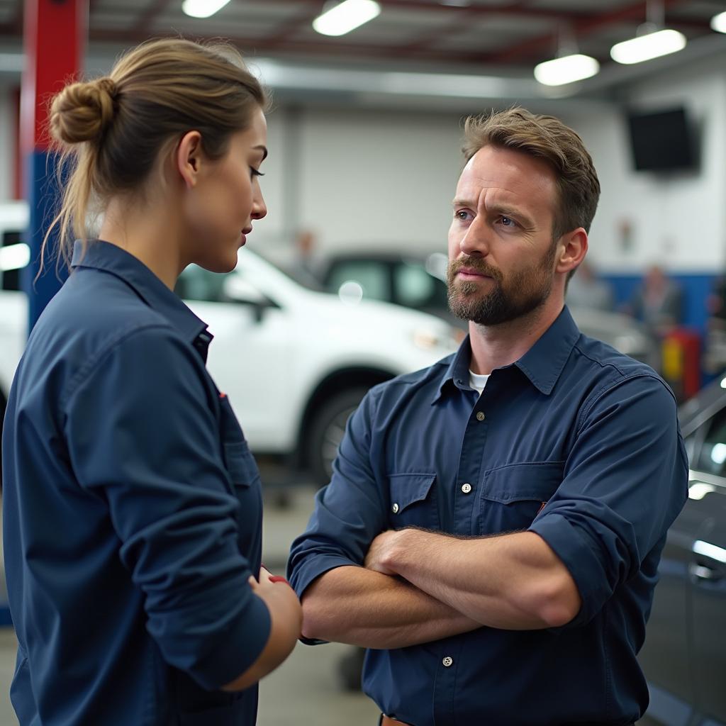 Layton Auto Service Customer and Mechanic