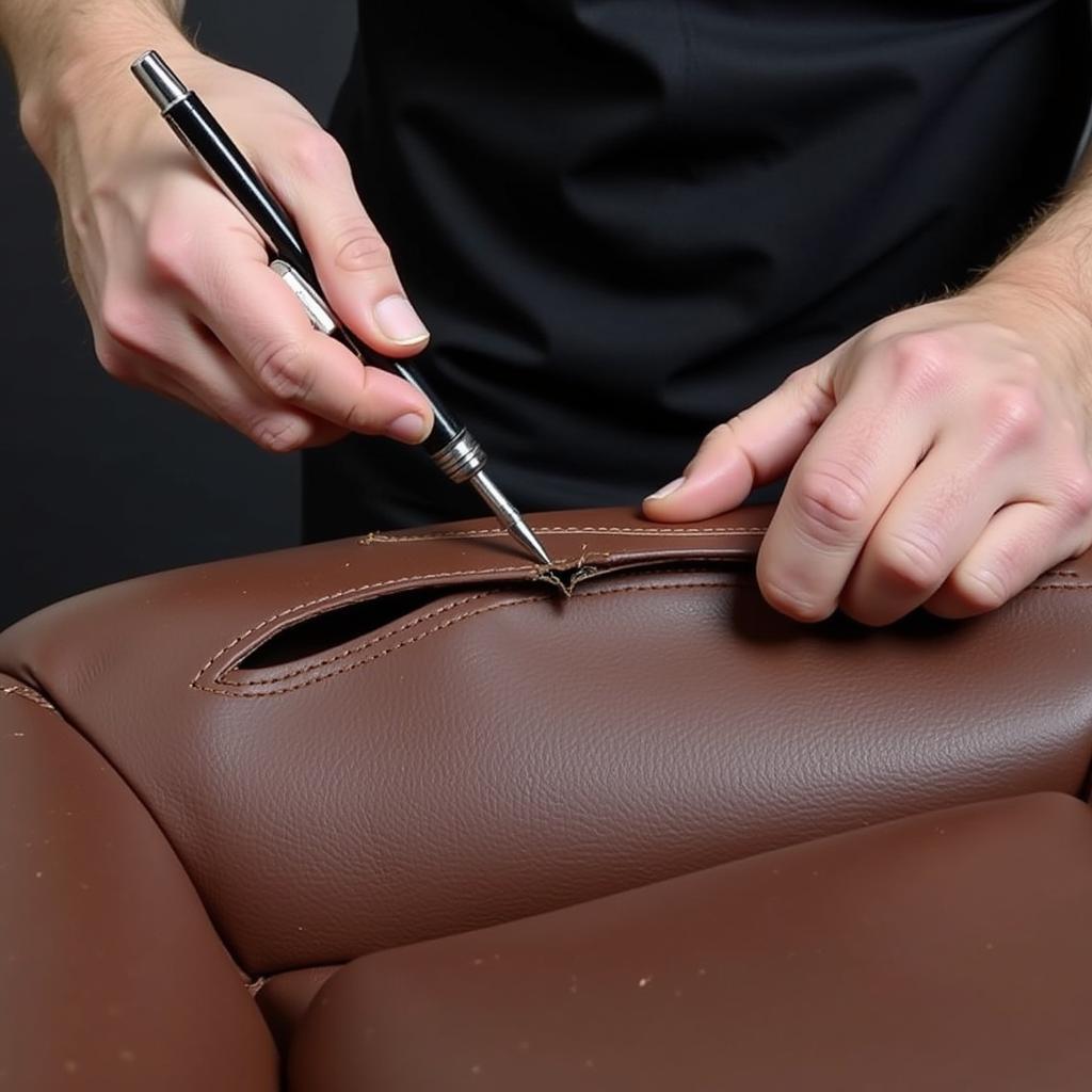 Professional Leather Car Seat Repair Process