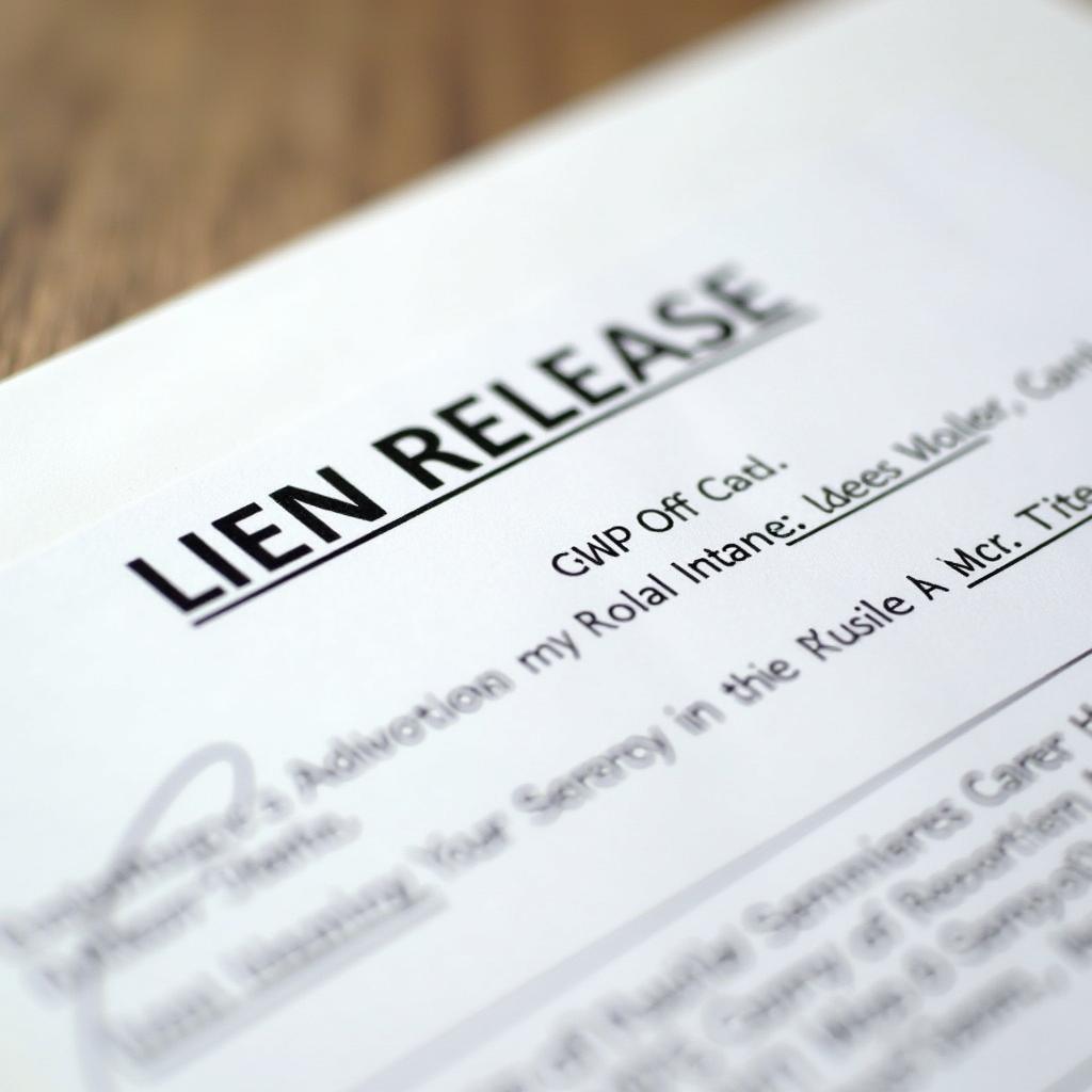 auto lien release document