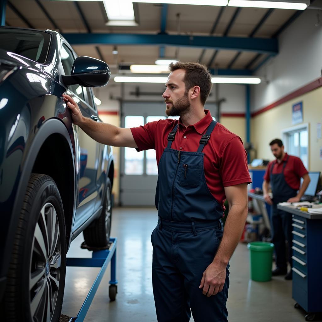 Local Mechanic Performing Car Maintenance