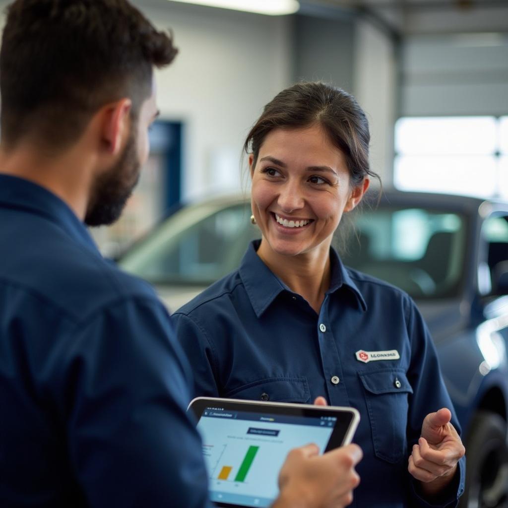 Technician Discussing Repair Options