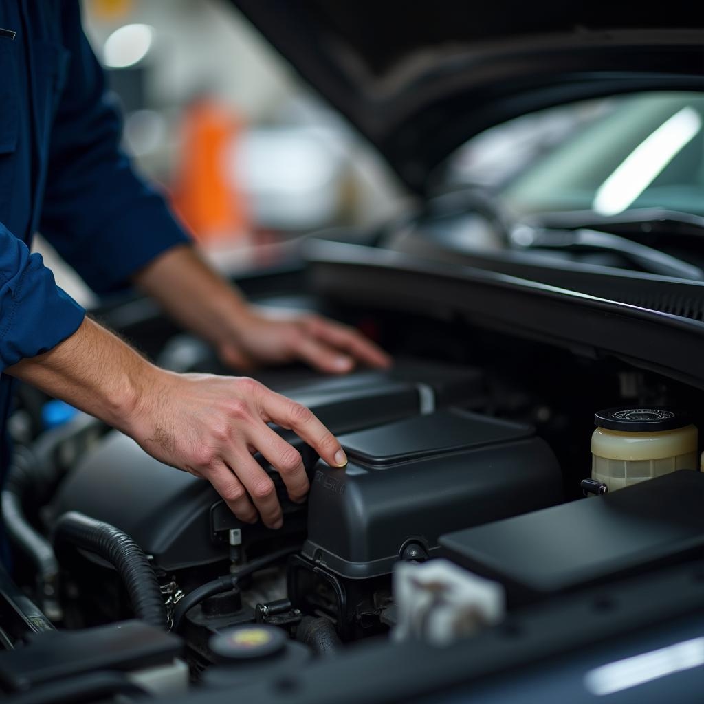 Mechanic Checking Car Engine