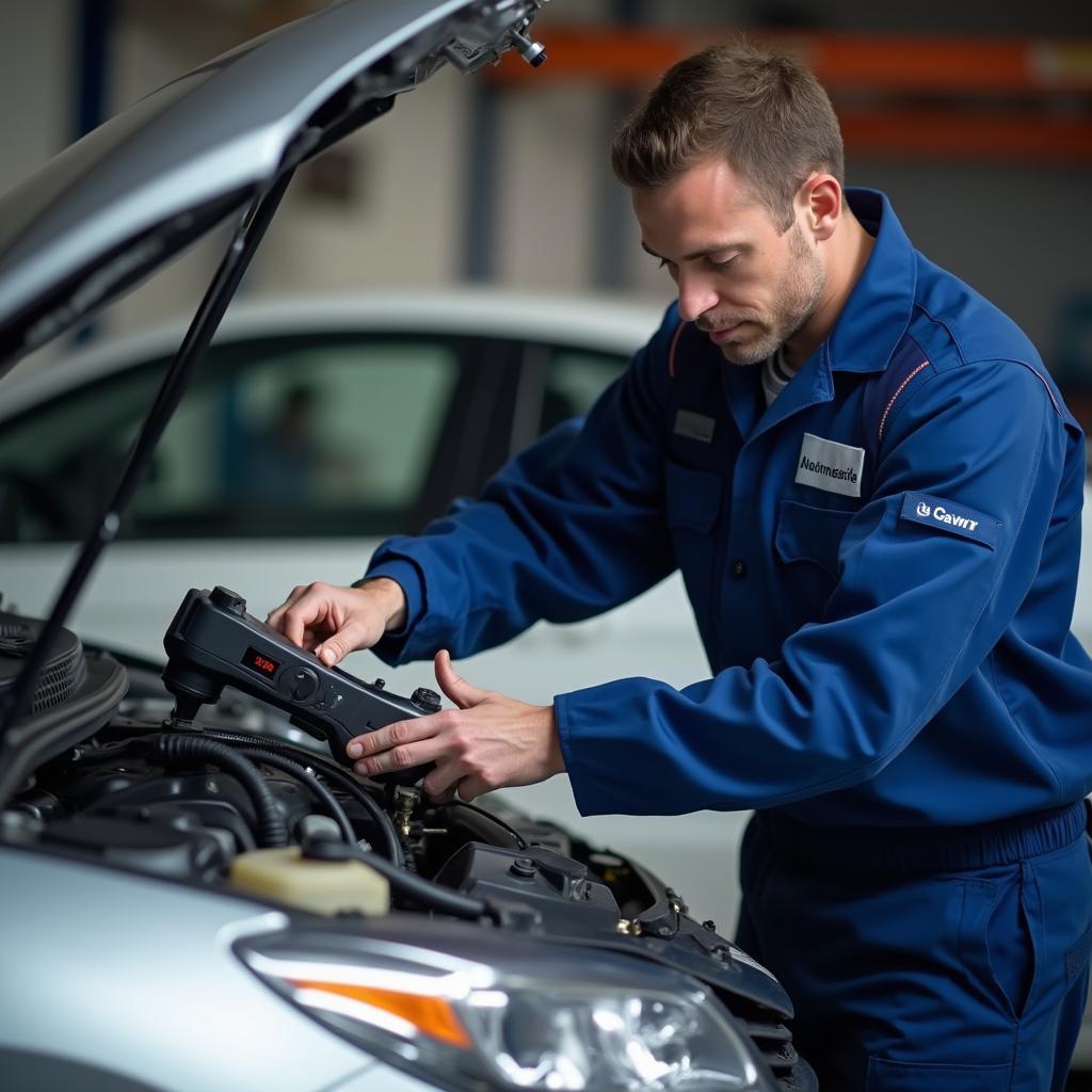 Mechanic Diagnosing Car Issues