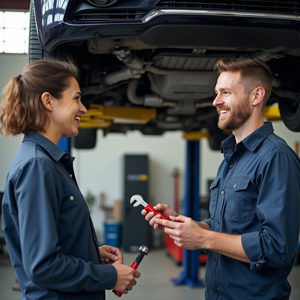 Mechanic Explaining Car Issue