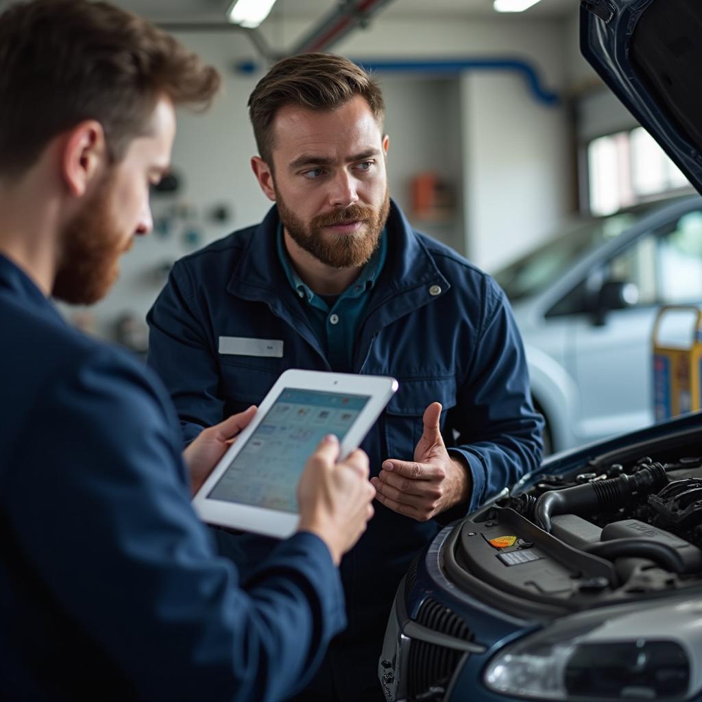 Mechanic Explaining Car Issue