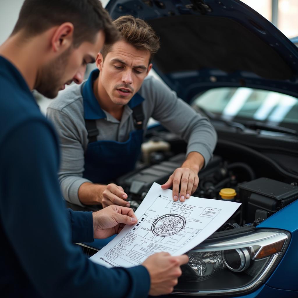 Mechanic Explaining Car Repair