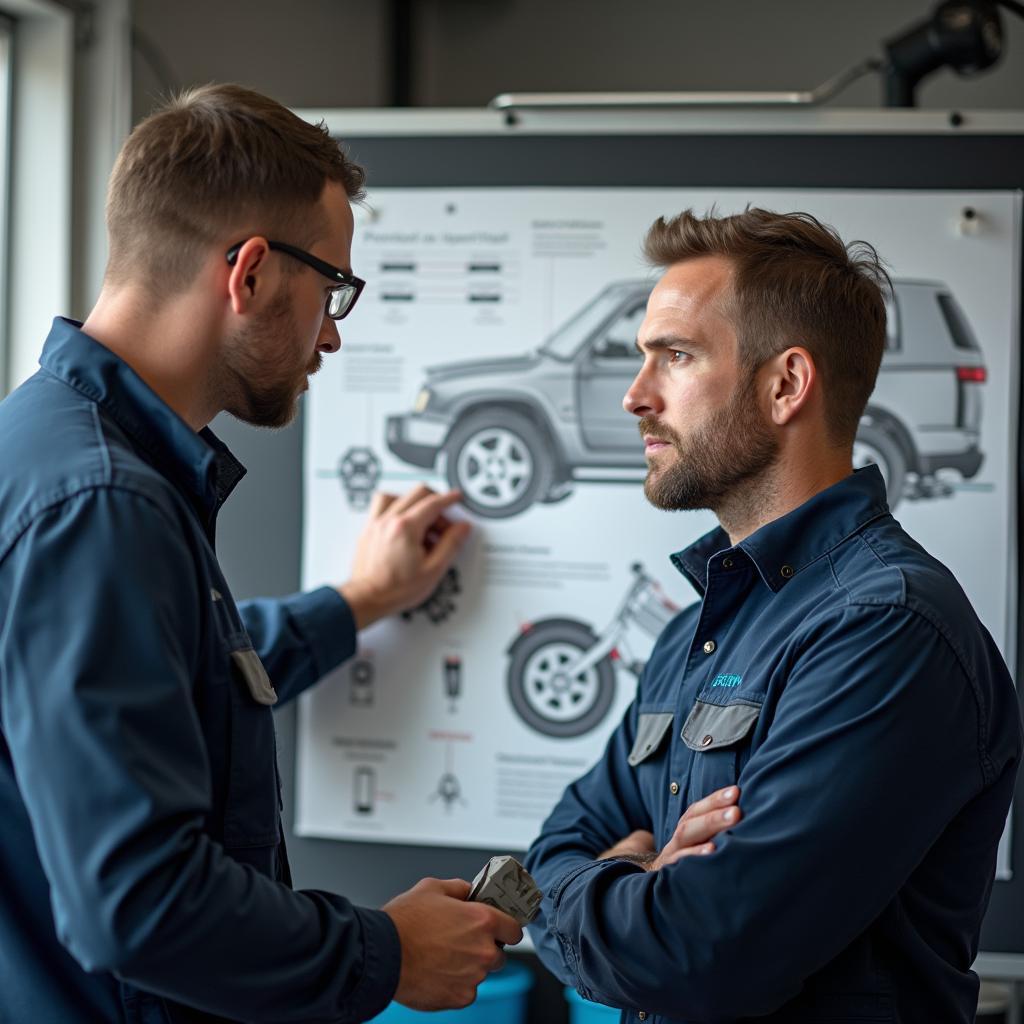 Mechanic Explaining Car Repair