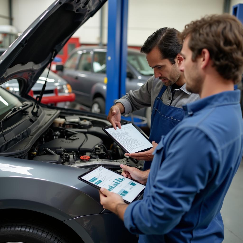 Mechanic Explaining Car Repair