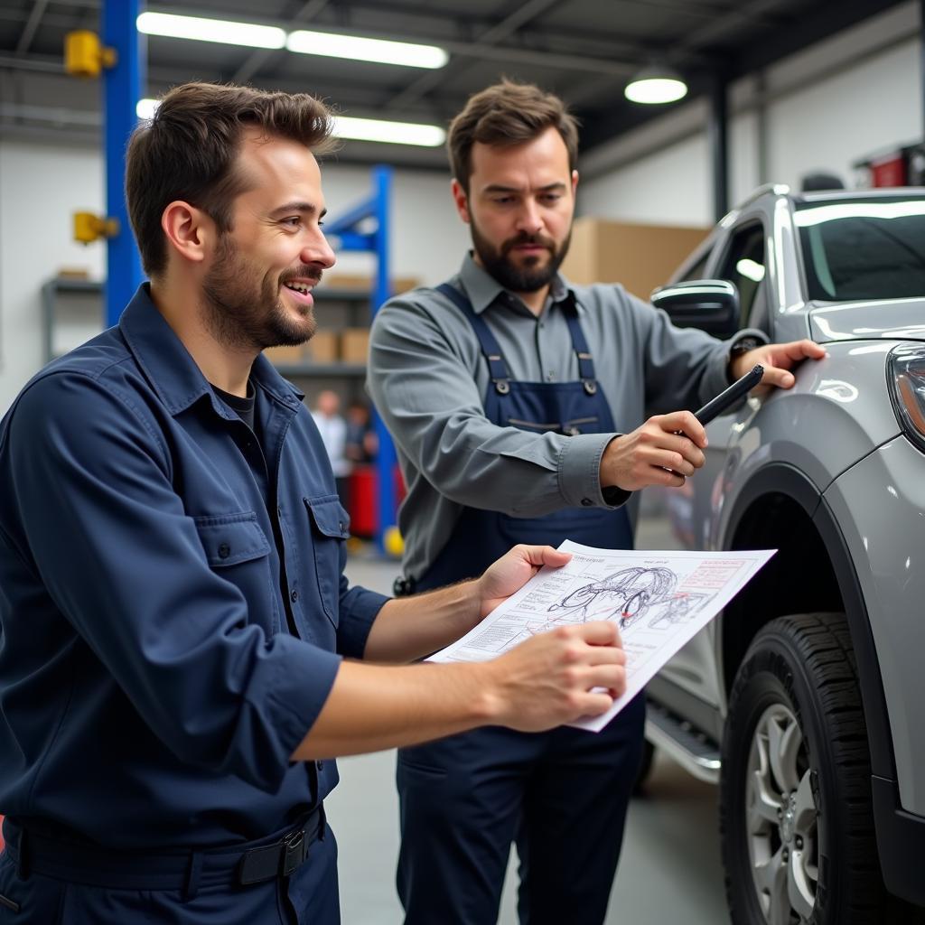 Mechanic Explaining Car Repair