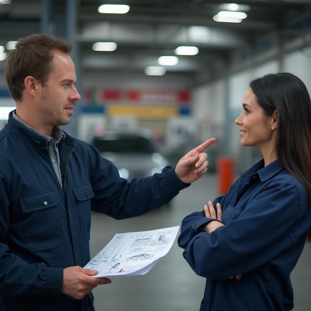 Mechanic Explaining Car Repair