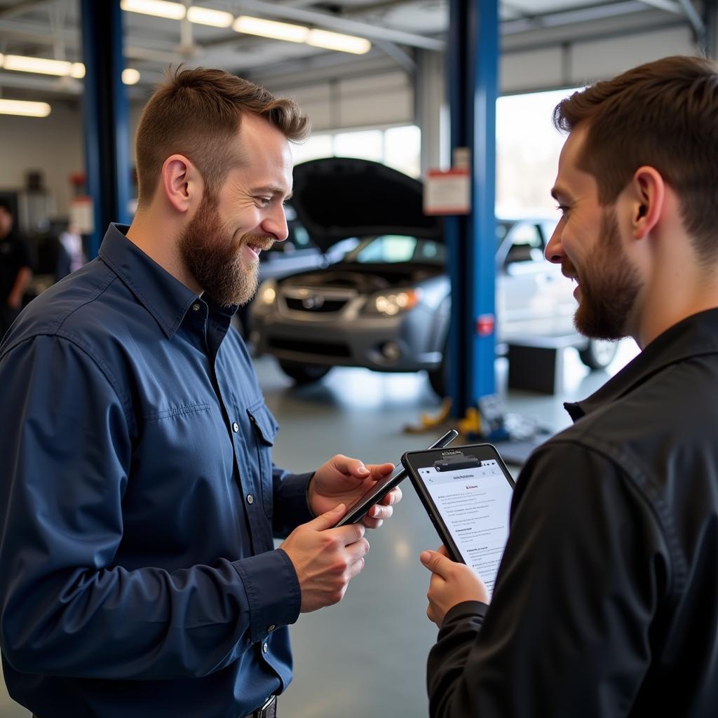 Mechanic Explaining Car Repairs