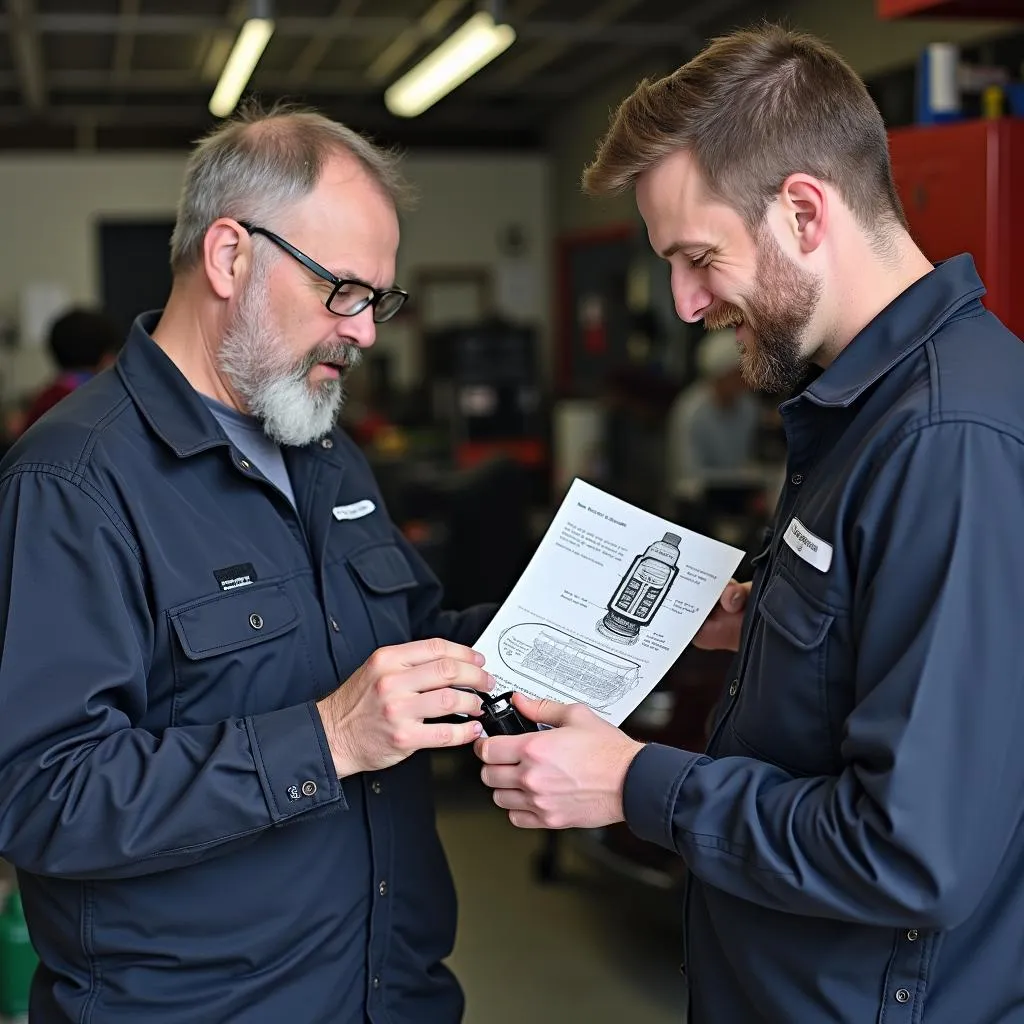 Mechanic Explaining DPF to Customer