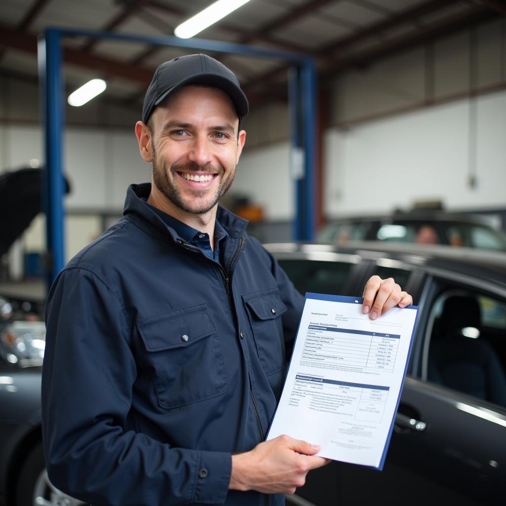 Mechanic Explaining Payment Plan