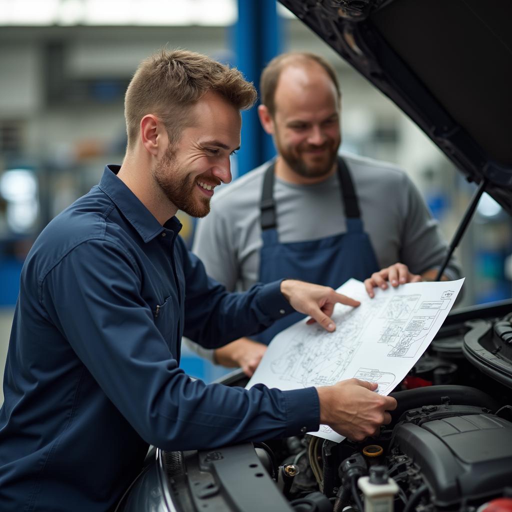 Mechanic Explaining Car Repair