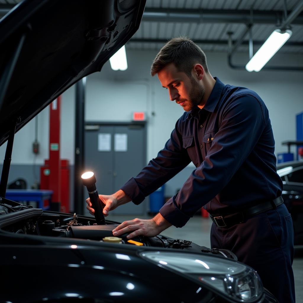 Mechanic Inspecting Car in Orlando