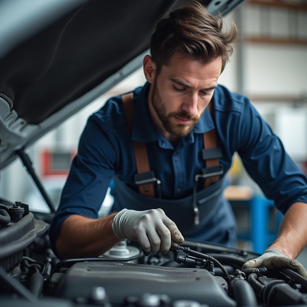 Mechanic Performing Vehicle Inspection Covered Under Service Contract