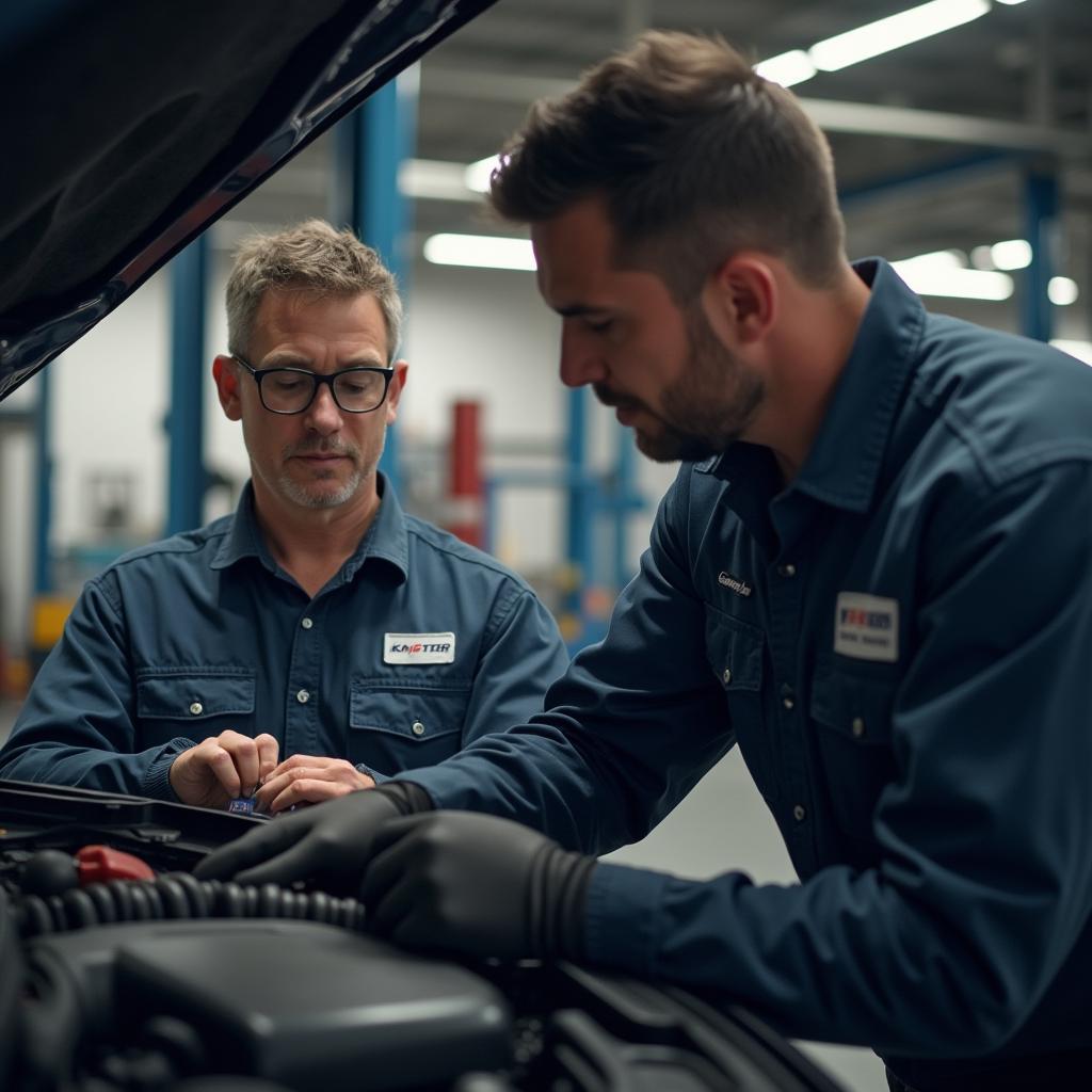 Mechanic Inspecting Vehicle