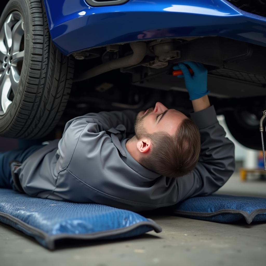 Mechanic Performing Routine Car Maintenance