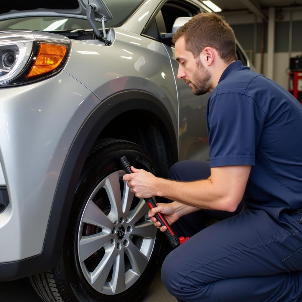 Mechanic Performing Car Maintenance at Rochas Auto Service