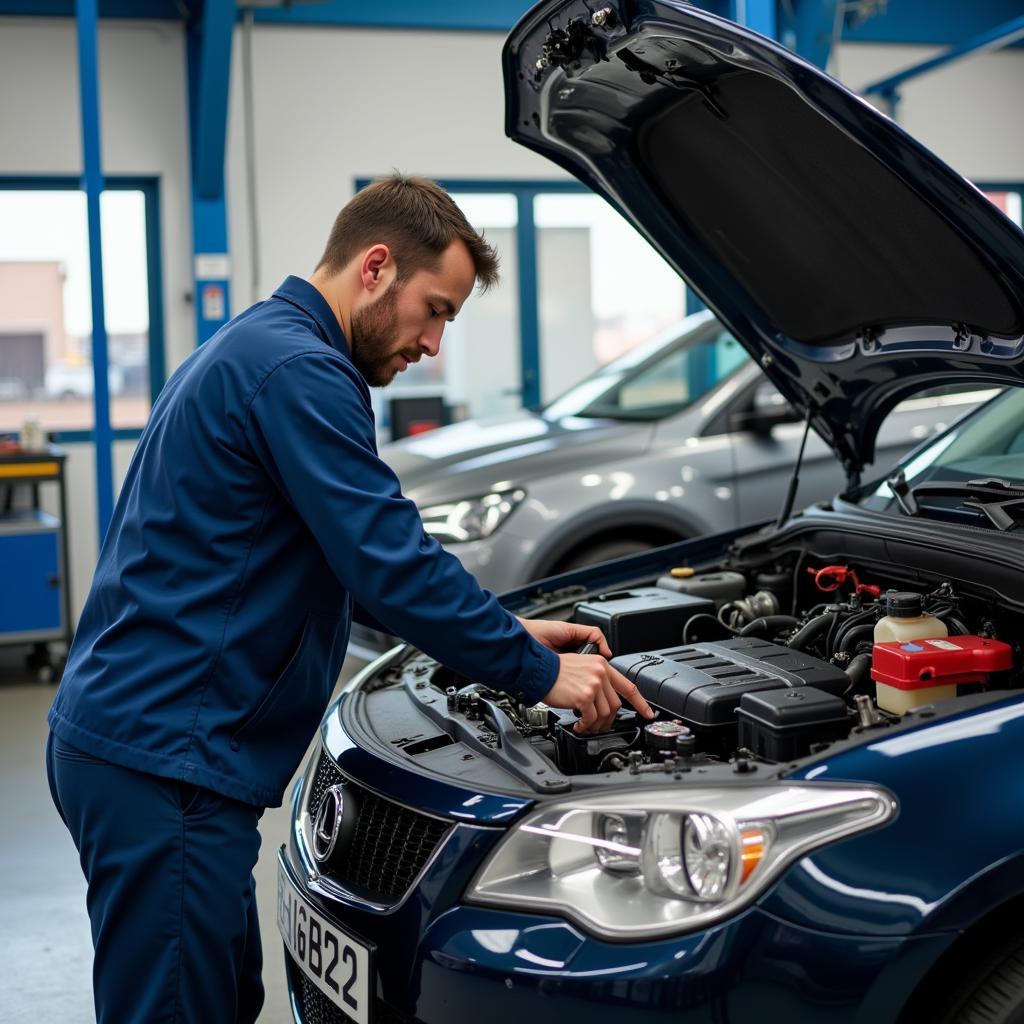 Mechanic performing regular car maintenance to prevent future issues.