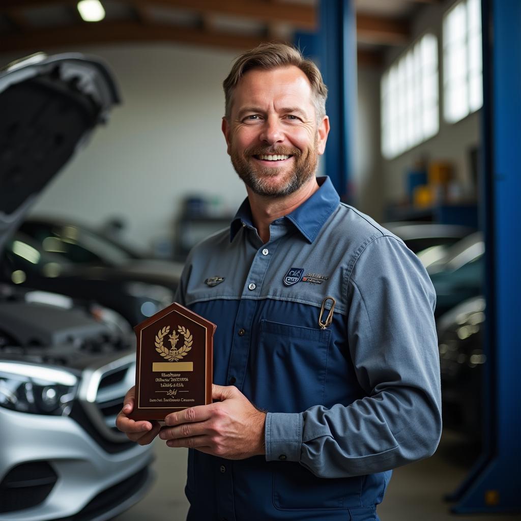 Mechanic Receiving Award