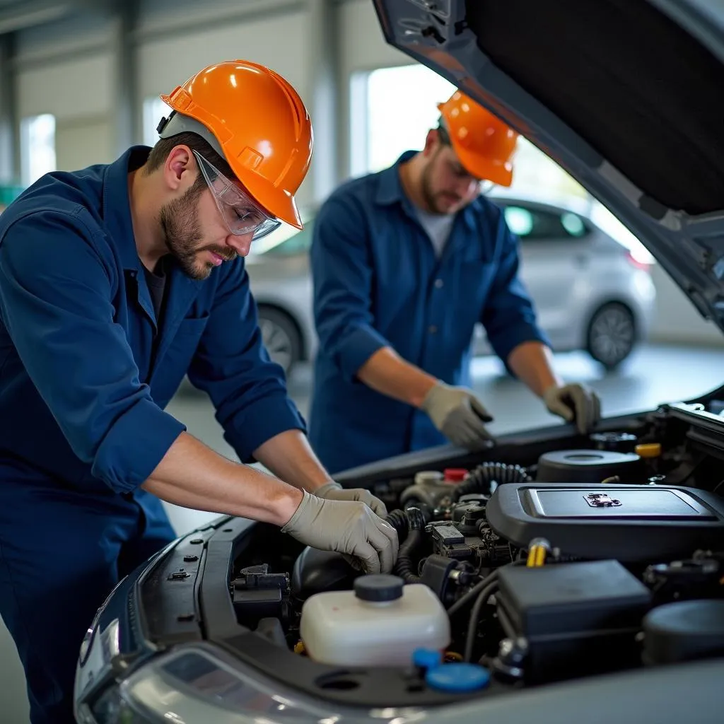 Mechanic Scheduling Appointment on Phone