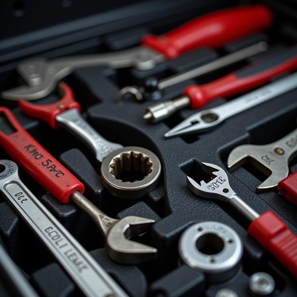 Close up of mechanic's tools in a Torrance auto shop