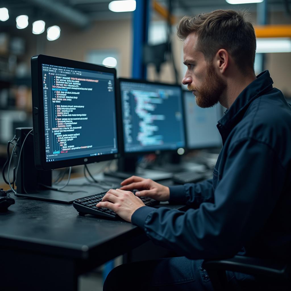 Mechanic Using A7P for Vehicle Coding